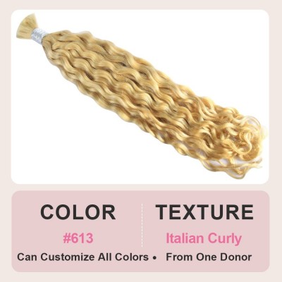 #613 Blonde Italian Curly Bundles Hair Extension 100% Human Hair