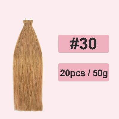 Medium Blonde Straight Invisible Tape In Human Hair Extensions 20pcs