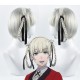 Kakegurui Cosplay Wig  Momobami Kirari Gray Short Hair Braided Ponytail