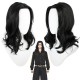 Tokyo Revengers Kiyomizu Keisuke Cosplay Wig - Black Mid-Parted Slightly Curled Medium-Length Hair 45cm