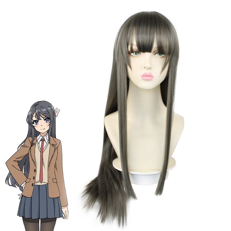 Sakurajima Mai Cosplay Wig - Seishun Buta Yarou wa Bunny Girl Senpai Gray Long Hair