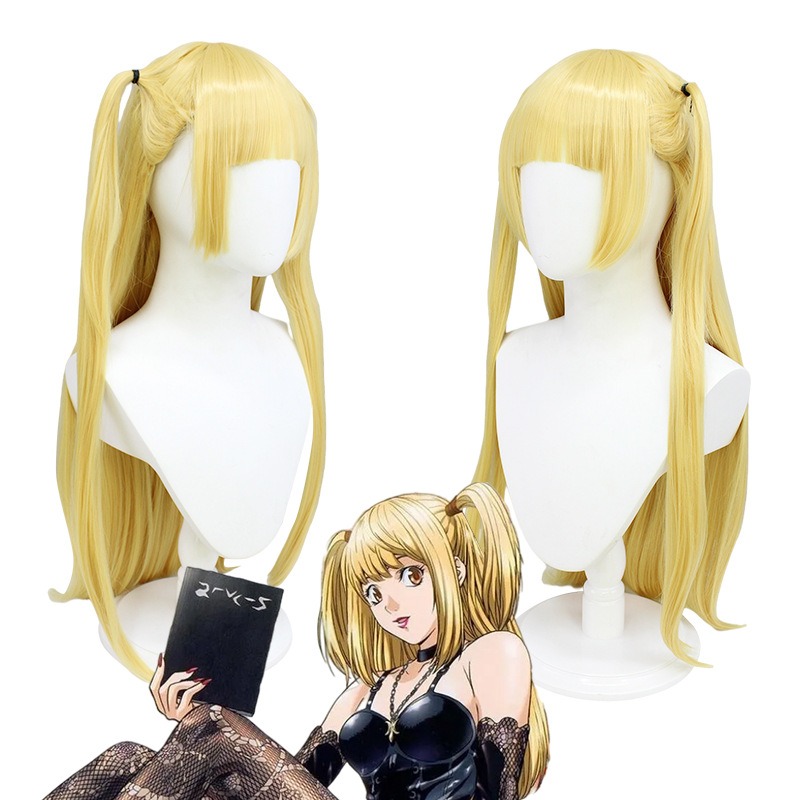 Death Note Misa Amane COS Wig Golden Twin Tails 75cm