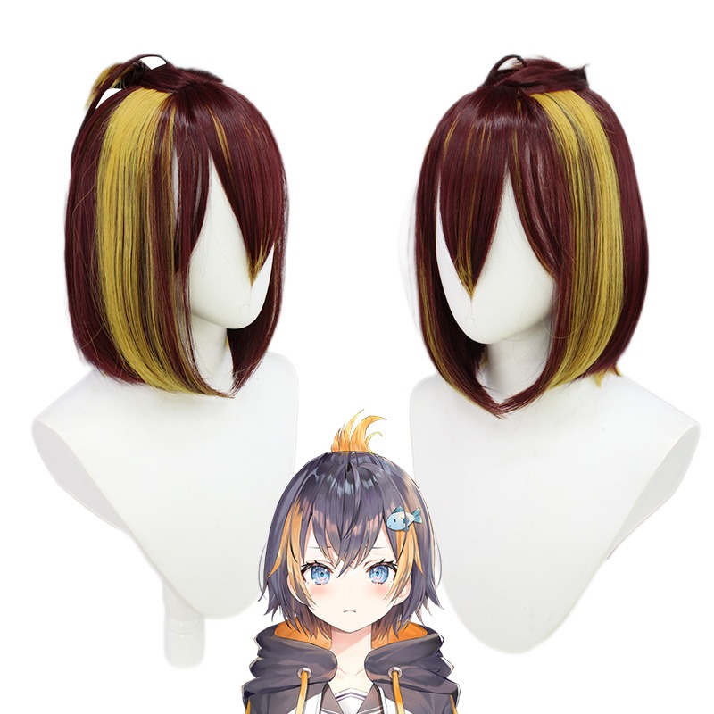 Virtual Streamer Shoto Cosplay Wig - Independent VTuber Brown Flip-up Short Hair