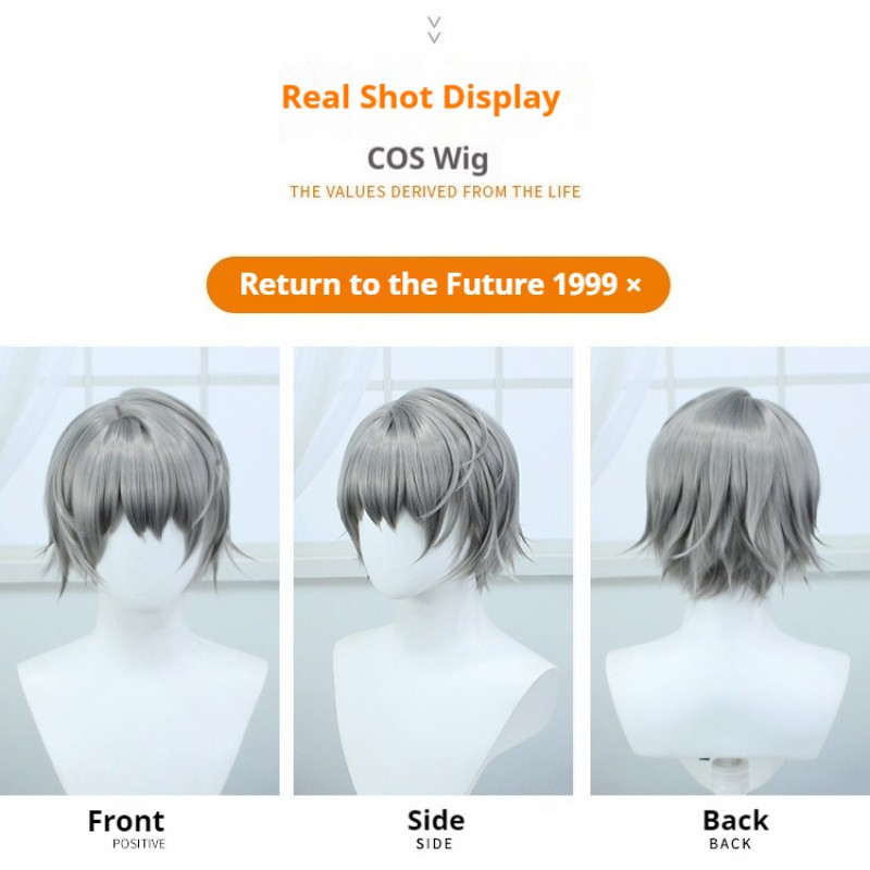 Back to the Future 1999 Character X Gray Short COS Wig 30cm