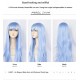 AOTU World Smog Series Anlijie Anime Cosplay Wig - Blue Long Curly Hair 100cm