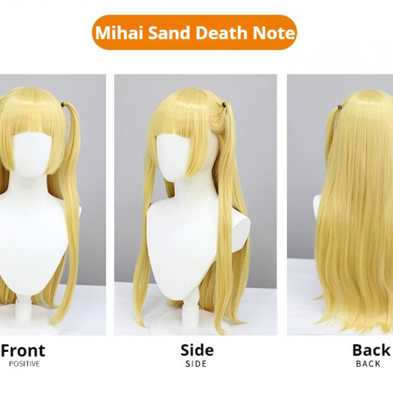 Death Note Misa Amane COS Wig Golden Twin Tails 75cm