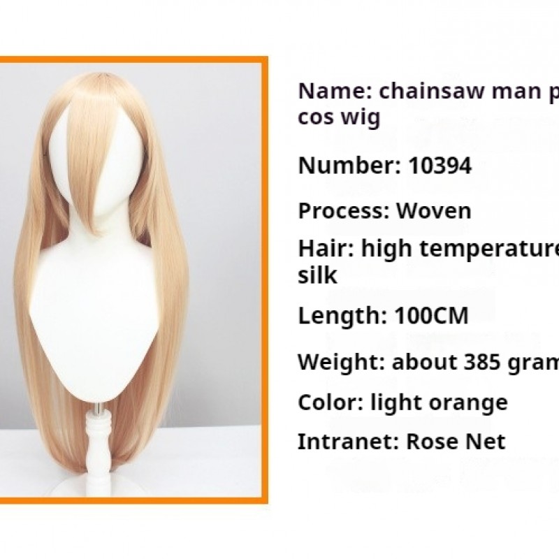 Chainsaw Man Power Cosplay Wig - Strong Chain Saw Man Blonde Long Straight Hair 100cm