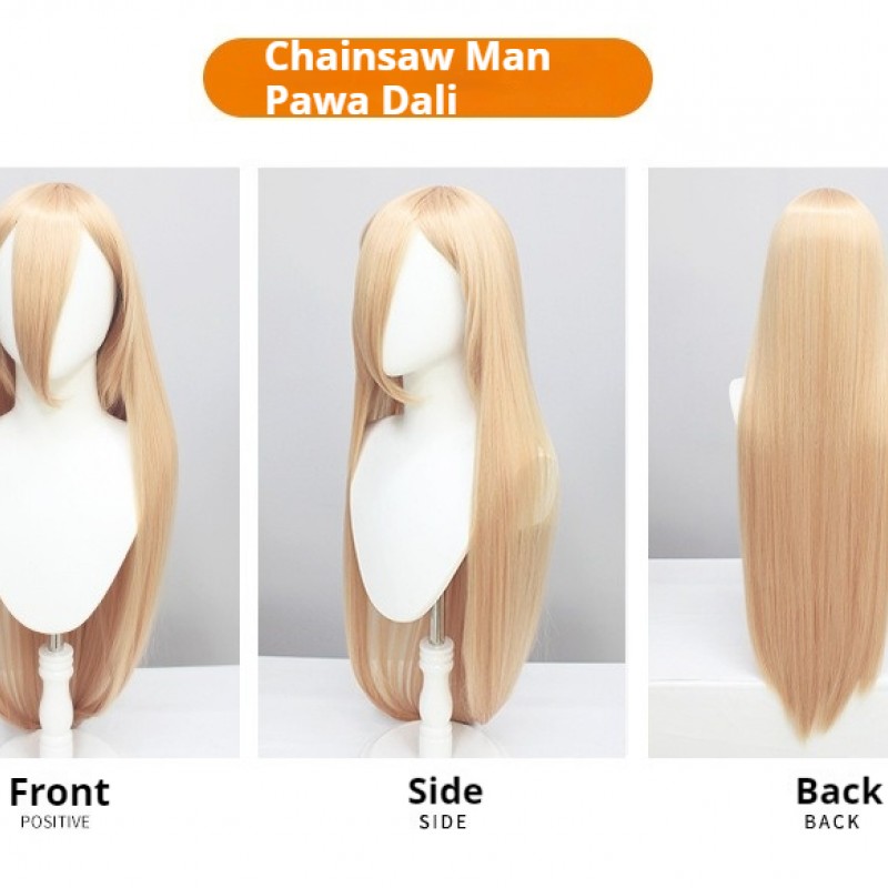 Chainsaw Man Power Cosplay Wig - Strong Chain Saw Man Blonde Long Straight Hair 100cm