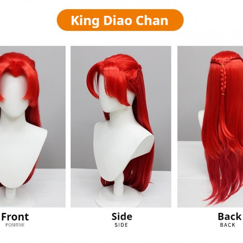 Diaochan Cosplay Wig - Summoning Enchantment Phantom T-Color Gradient with Side Braids and Half Updo