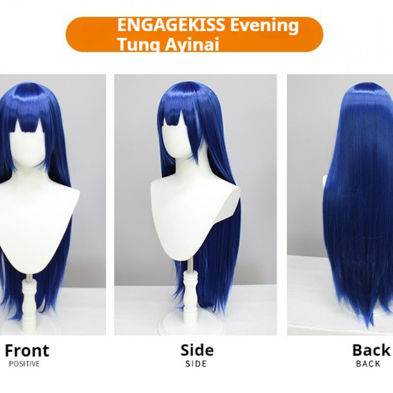 Engage Kiss Ayano Yuzuhira Blue Long Hair COS Wig 90cm