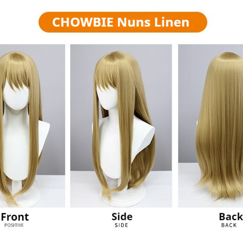 Chowbie  | Nun Cosplay Wig White and Brown Long Straight Hair 75cm