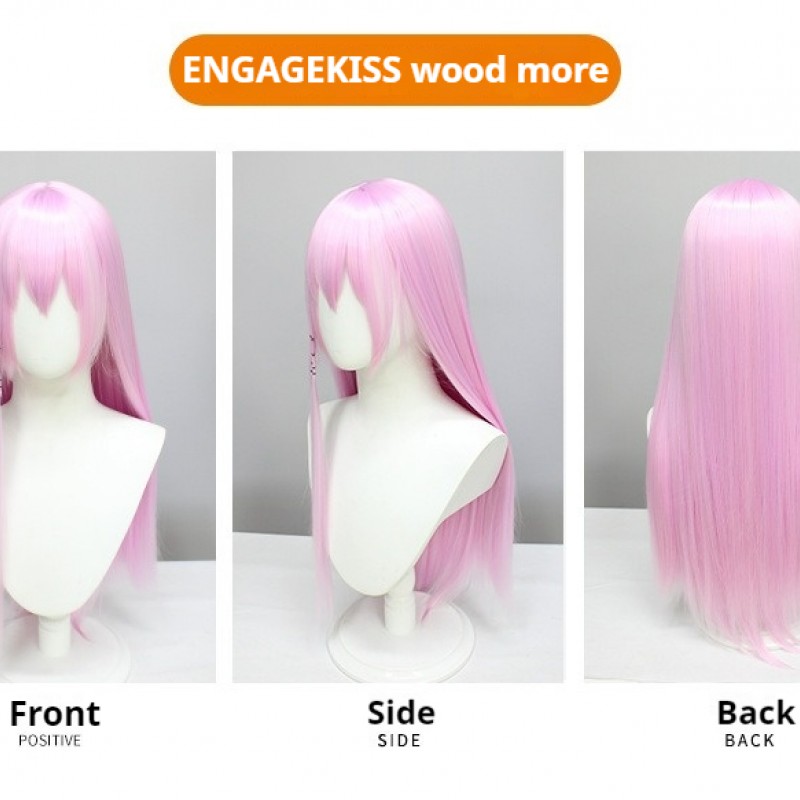 Engage Kiss Kisara Lavender Long Straight Hair Cosplay Wig 70cm