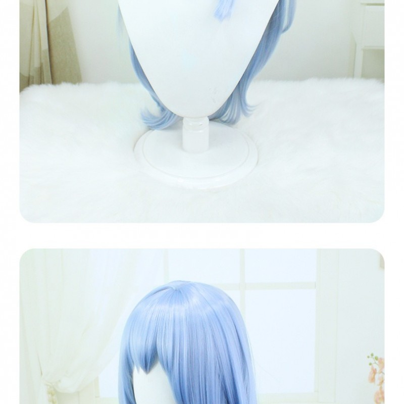 Genshin Impact  | Scaramouche Cosplay Wig - Blue Side-Parted Long Hair 80cm