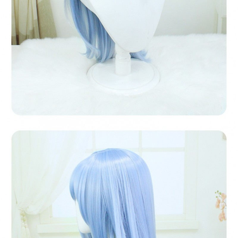 Genshin Impact  | Scaramouche Cosplay Wig - Blue Side-Parted Long Hair 80cm