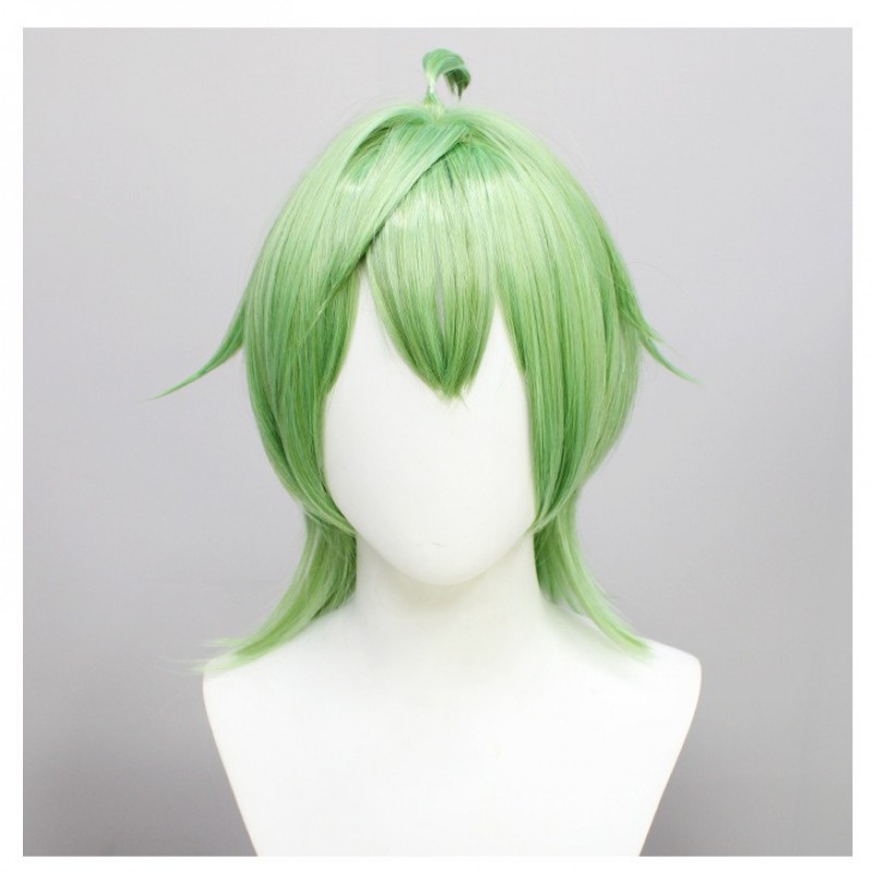 Genshin Impact Sumeru Collei Cosplay Wig  Turquoise Green Flared Bob Cut 55cm