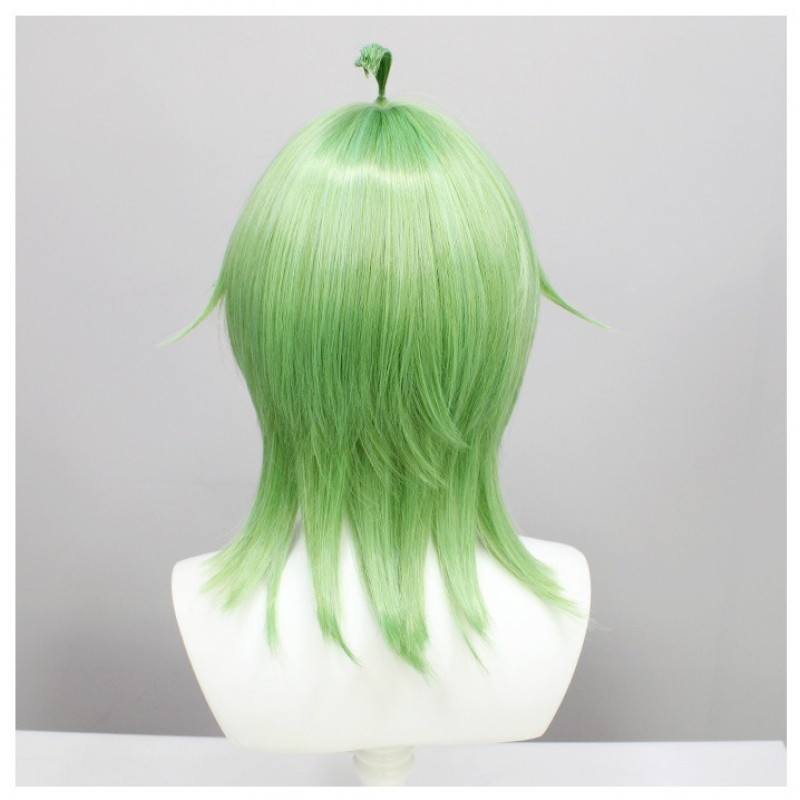 Genshin Impact Sumeru Collei Cosplay Wig  Turquoise Green Flared Bob Cut 55cm