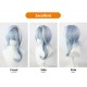 Genshin Impact Eula Cosplay Wig - Blue and White Ombre with Highlights, Flip-up Style, and Irregular Sideburns