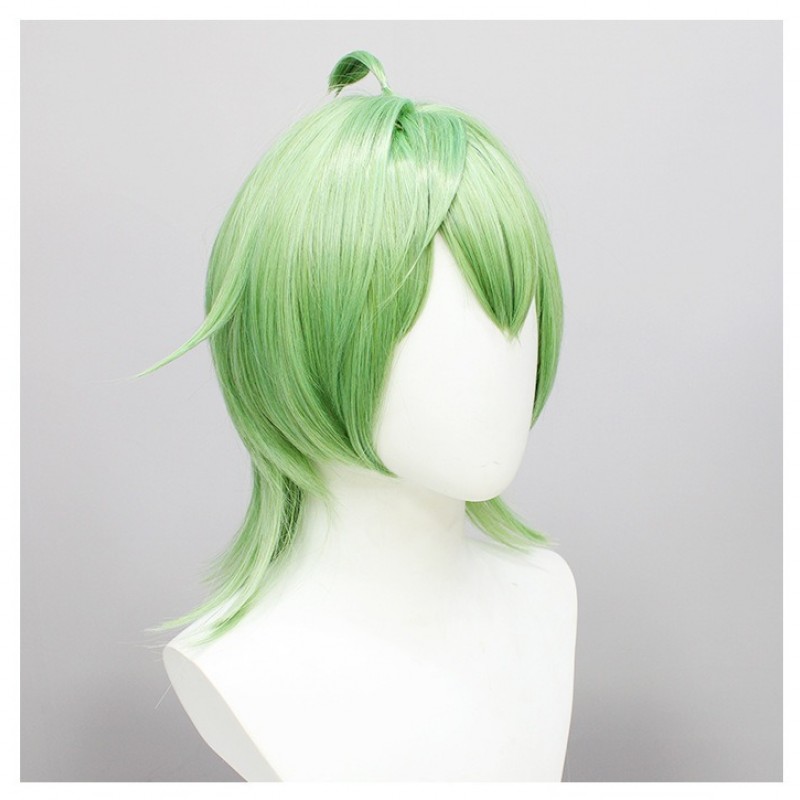 Genshin Impact Sumeru Collei Cosplay Wig  Turquoise Green Flared Bob Cut 55cm