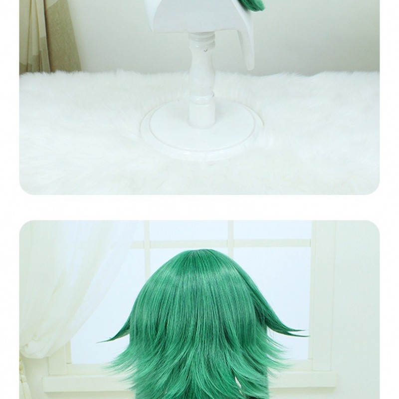 Ezreal Heartsteel Cosplay Wig  Green Mid-Length Hair 50cm