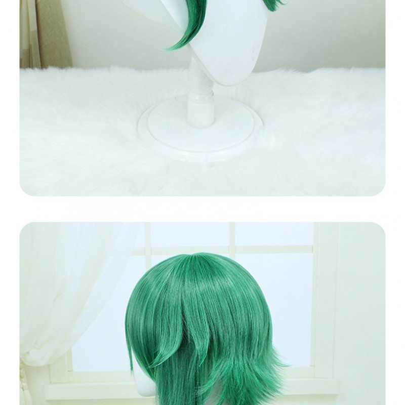 Ezreal Heartsteel Cosplay Wig  Green Mid-Length Hair 50cm