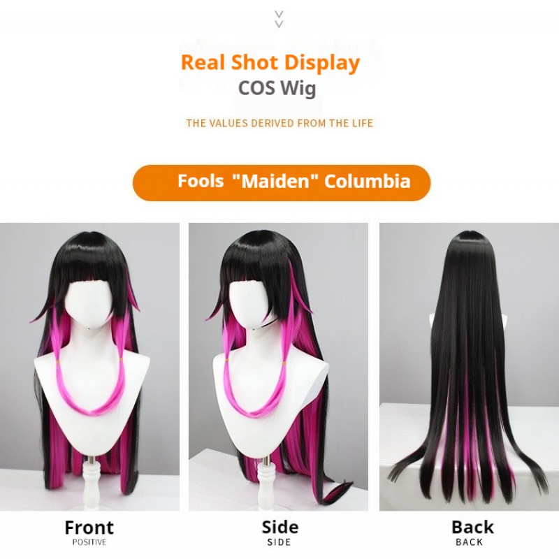 Genshin Impact | Harbinger Columbina Cosplay Wig - Pink and Black Gradient Long Hair 110cm