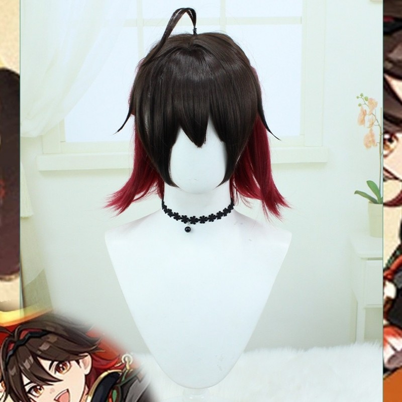 Genshin Impact | Chongyun Ponytail Wig Detachable Ponytail with Divided Ears Hairpiece 35cm