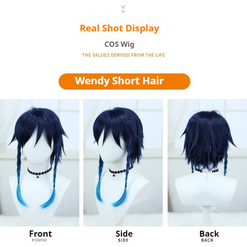 Genshin Impact | Venti Crossplay Wig Genderbent Long Gradual Ombre Braided Hair 55cm