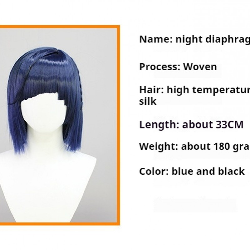 Genshin Impact | Yelan Cosplay Wig Nightshade Blue to Black Gradient 30cm