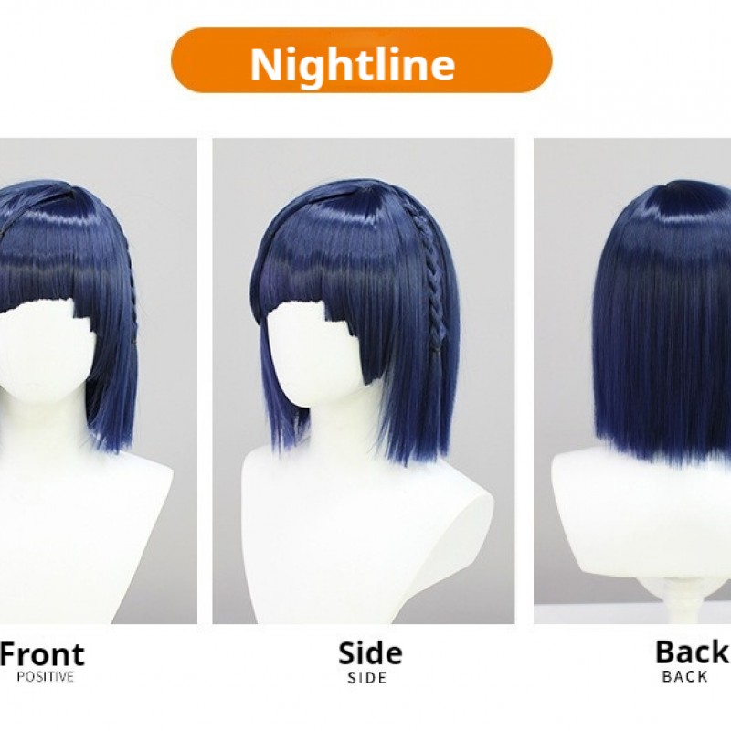 Genshin Impact | Yelan Cosplay Wig Nightshade Blue to Black Gradient 30cm