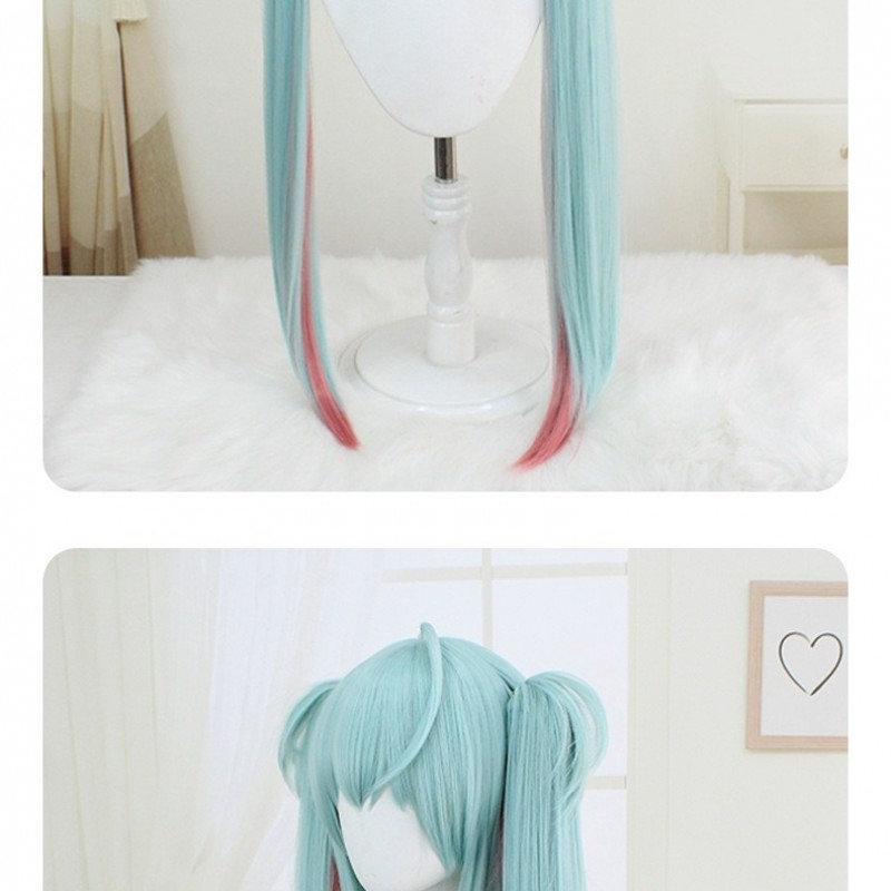 Hatsune Miku Raccoon Green Long Cosplay Wig  100cm