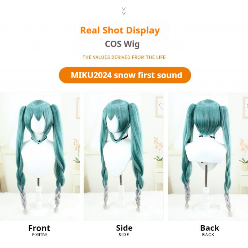 Hatsune Miku | 2024 Snow Miku Cosplay Wig  Twin Tails 90cm