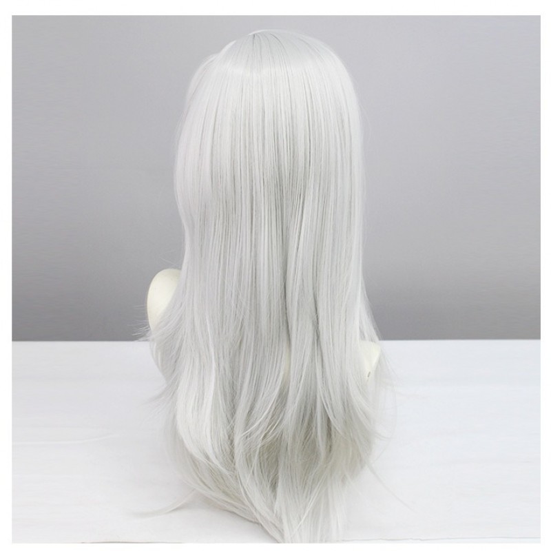 Genshin Impact |Sumeru Cyno Silver Cosplay Wig Backward Curled Hair 60cm