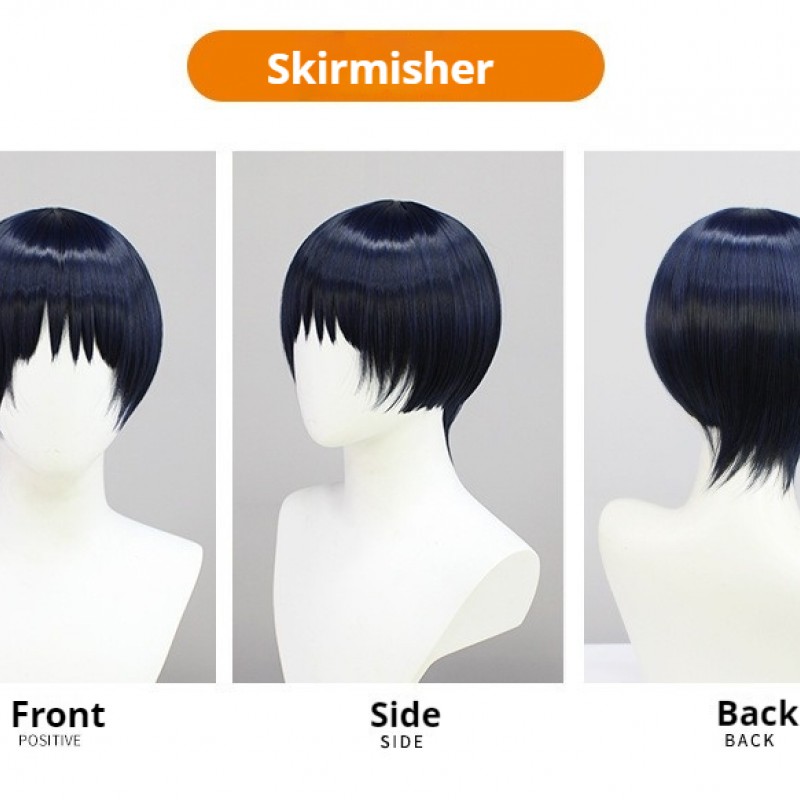 Genshin Impact |Wanderer Scaramouche Cosplay Wig Short Hair Black Blue 30cm