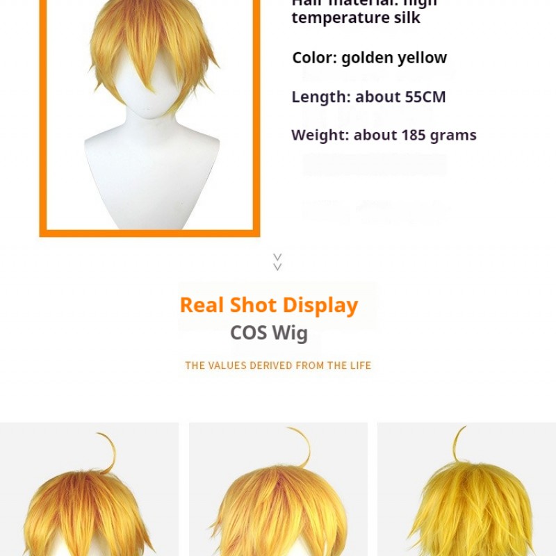 Genshin Impact |Inazuma City Thoma Cosplay Wig Yellow Ponytail 55cm