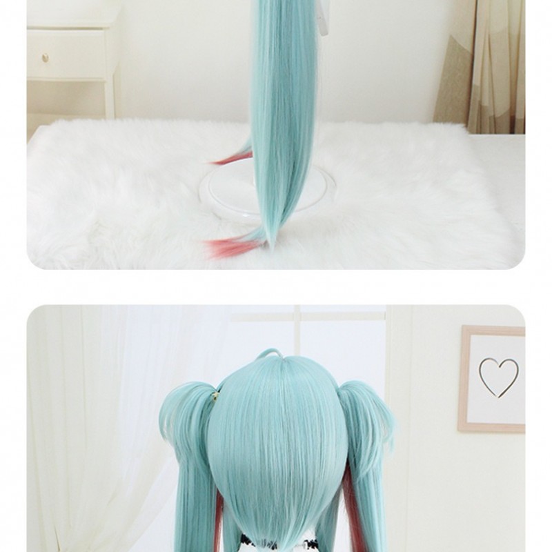 Hatsune Miku Raccoon Green Long Cosplay Wig  100cm