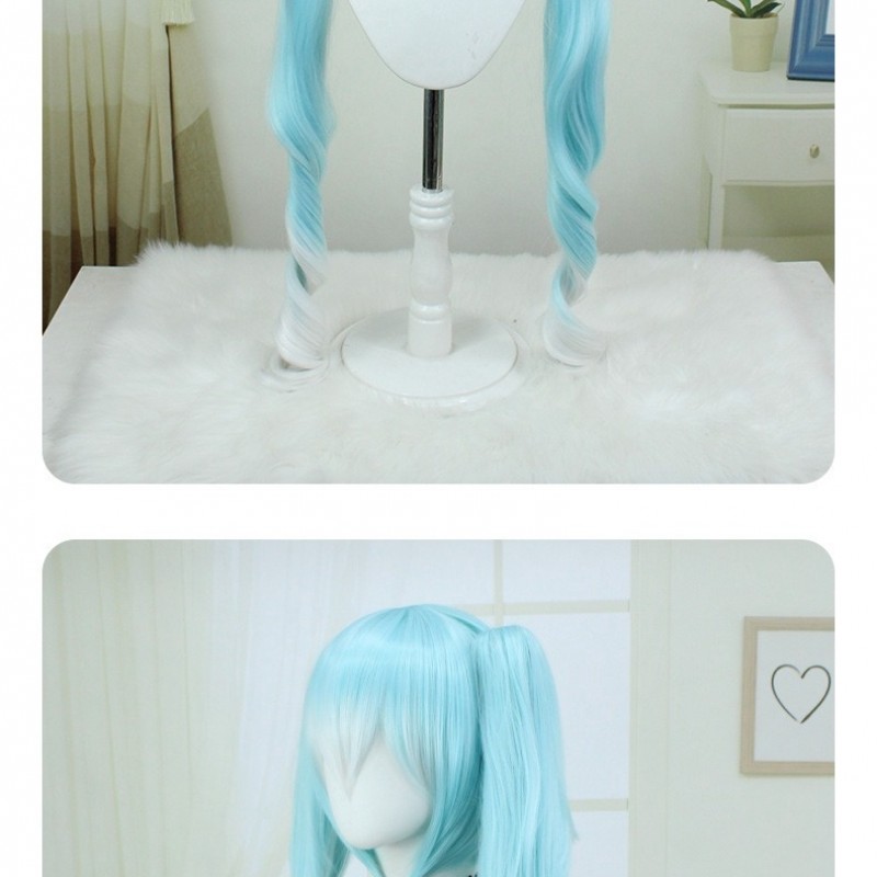 Hatsune Miku| New Snow Miku Cosplay Wig - Ice Blue to White Gradient 120cm