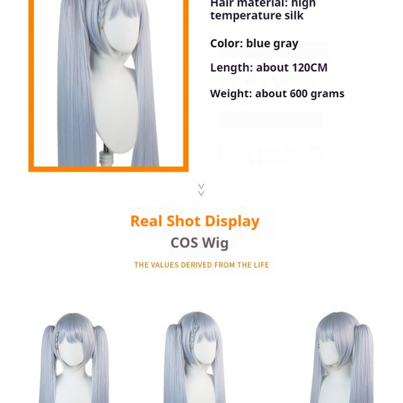 Hatsune Miku | Snow Miku Cosplay Wig with Braided Pigtails and Bangs 120cm