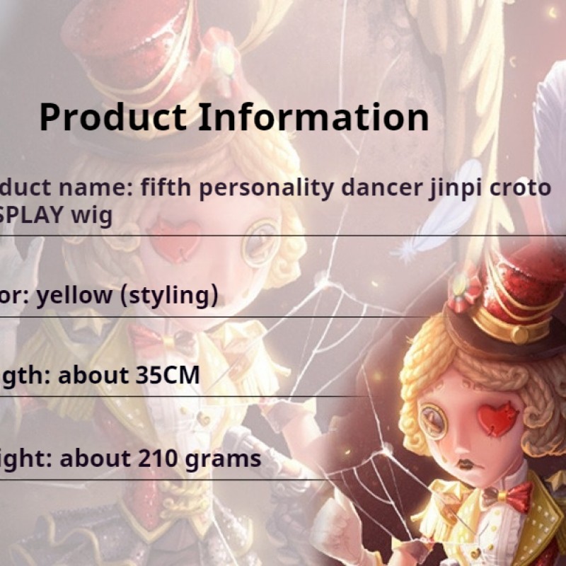 Identity V |Golden Cicada Wig 35cm Bright Yellow Hair