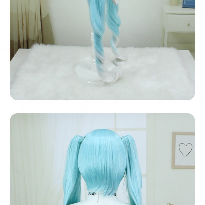 Hatsune Miku| New Snow Miku Cosplay Wig - Ice Blue to White Gradient 120cm