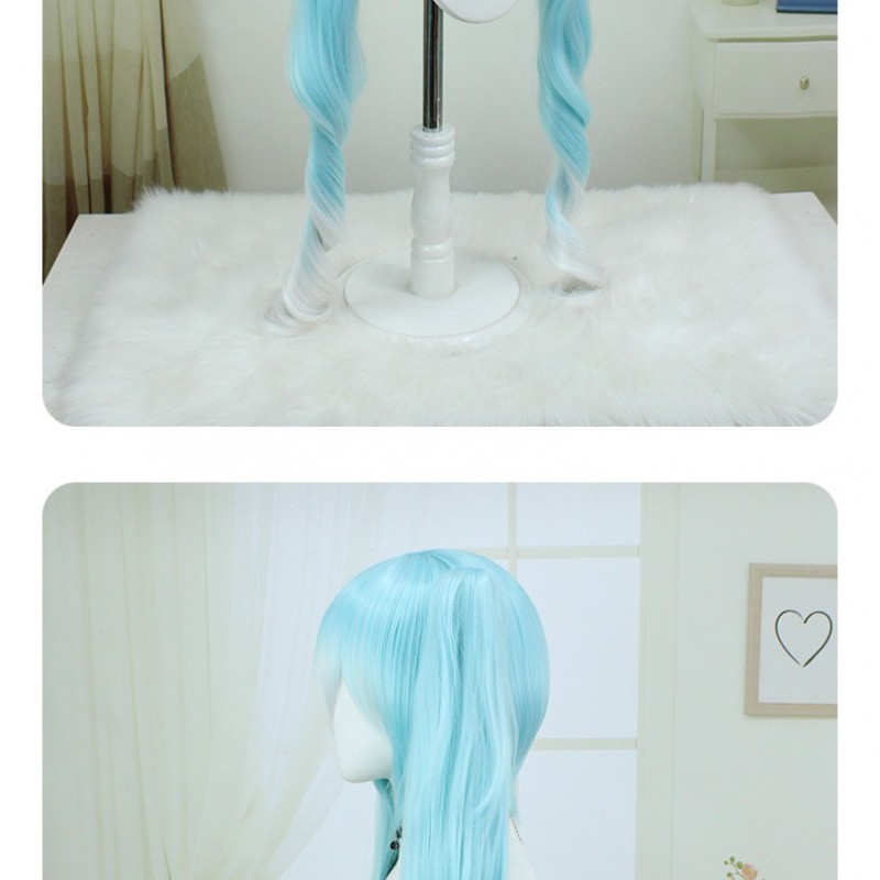 Hatsune Miku| New Snow Miku Cosplay Wig - Ice Blue to White Gradient 120cm