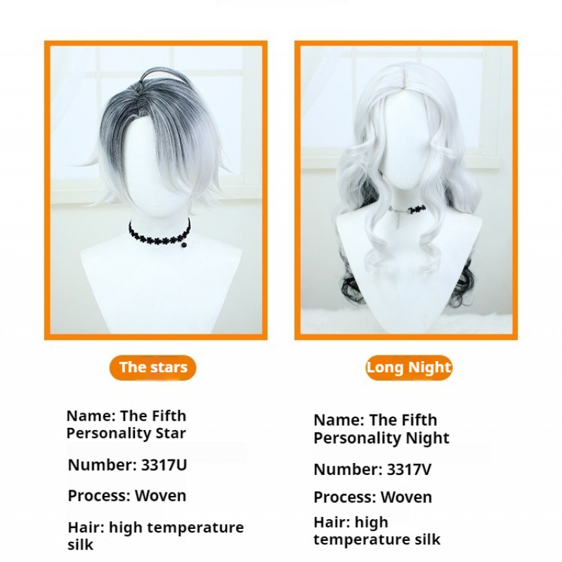 Identity V |Psychologist The Ripper Long Night White Medium Wig 70cm Snowy White 