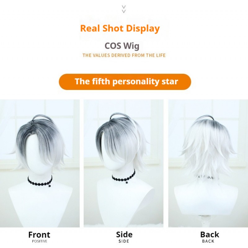 Identity V |Psychologist The Ripper Long Night White Medium Wig 70cm Snowy White 