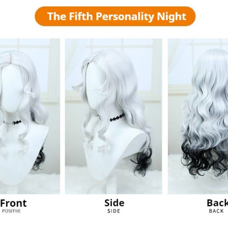 Identity V |Psychologist The Ripper Long Night White Medium Wig 70cm Snowy White 