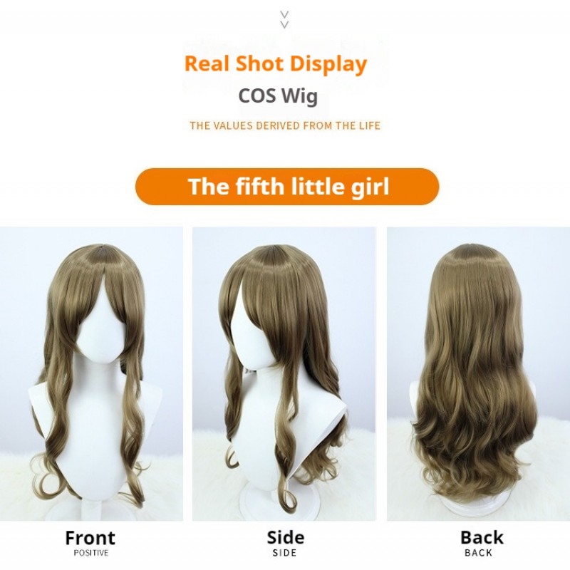 Identity V |Rolling Friends Little Girl Brown Long Wig Natural Brown 72cm 