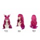 League of Legends: Ahri Deep Pink-Blue Gradient Long Curly Cosplay Wig 75cm