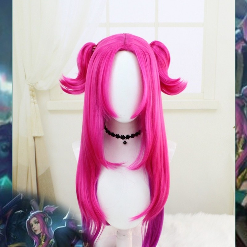 League of Legends Lunari COS Wig Long Hair with Detachable Double Bun Braids