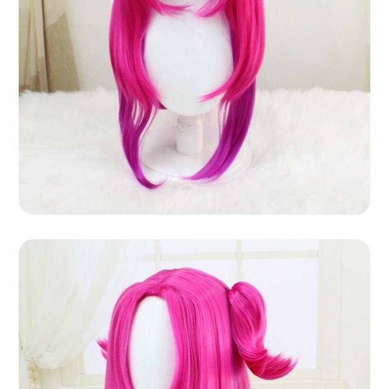 League of Legends Lunari COS Wig Long Hair with Detachable Double Bun Braids