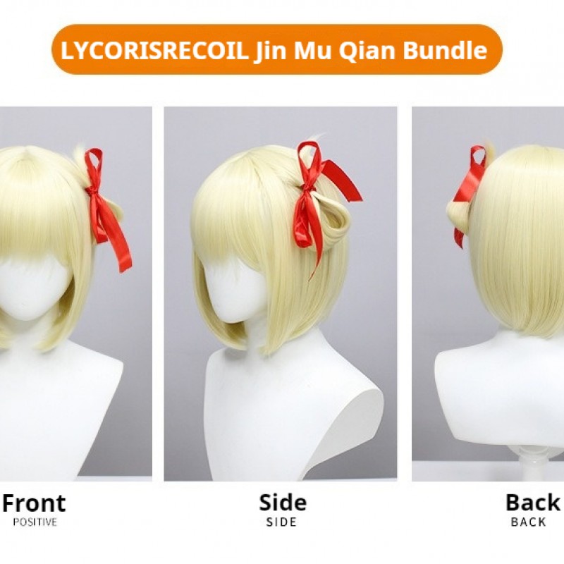 Lycoris Recoil - Chisato Nishikigi Cosplay Wig - Light Blonde Bob Cut