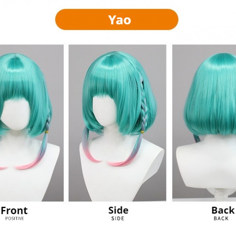 King of Glory - Yao Time Wish Cosplay Wig - Green Short Hair