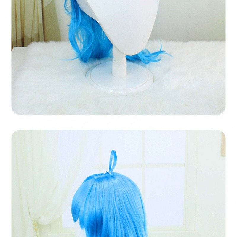 King of Glory Cosplay Wig Mermaid Doria Blue Long Curly Hair